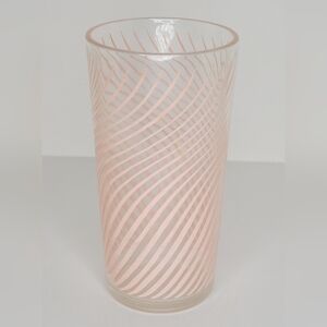 MCM Hazel Atlas Optic Pink Swirl Pattern Tumbler or Glass - 5" x 2.5"